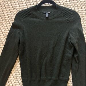 AQUA Green/Emerald Cashmere Crew Neck Sweater